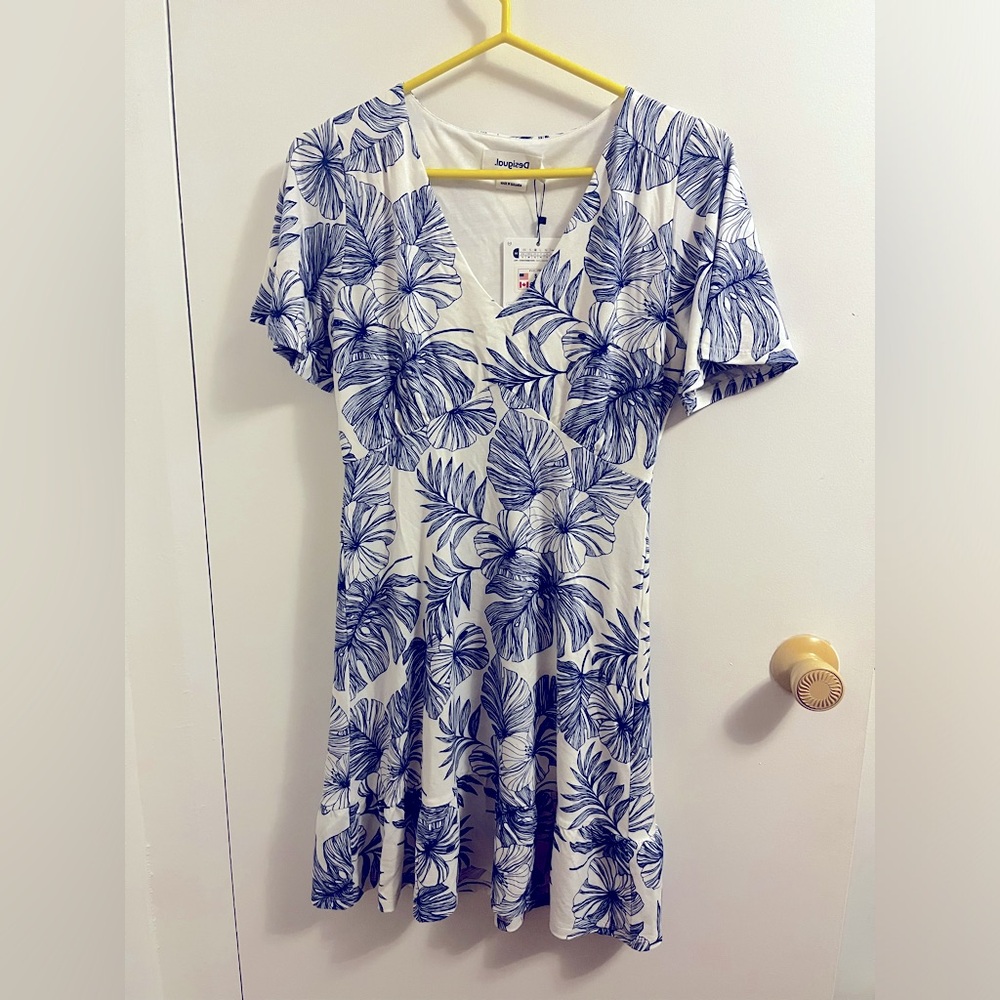White and blue summer dress